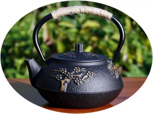 cast iron teapot A